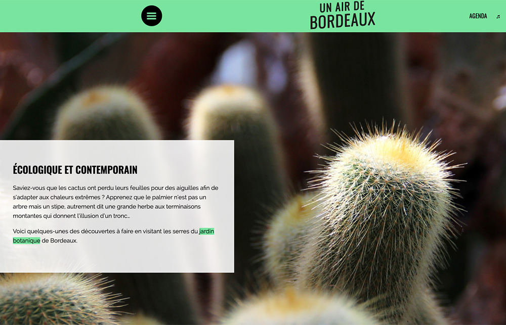 Article visite au jardin botanique de Bordeaux.