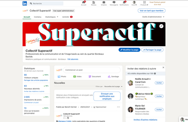 Gestion du compte Linkedin du collectif Superactif.